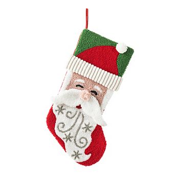 Glitzhome Christmas Stocking, 20.5" L Hooked Xmas Fireplace Stocking