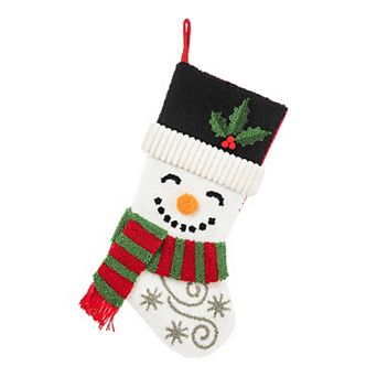 Glitzhome Christmas Stocking, 20.5" L Hooked Xmas Fireplace Stocking