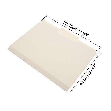 10pcs File Folders, Folders 1/3 Cut In Center File Folders Letter Size Organizer Bulk, Beige