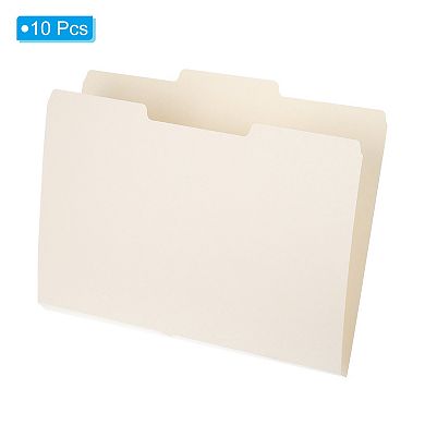 10pcs File Folders, Folders 1/3 Cut In Center File Folders Letter Size Organizer Bulk, Beige