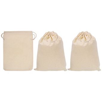 12"x8" Money Sacks Bag, 3 pc Deposit Change Transit Bags, Beige