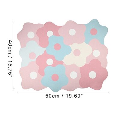 1 Pcs Drain Pad, Floral Dish Drying Mat for Kitchen, Blue Pink, 19.69"x15.75"x0.14"