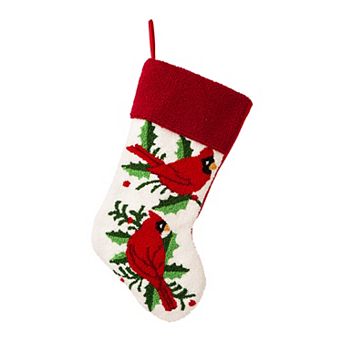 Glitzhome 21" L Embroidered Christmas Stocking for Christmas Decoration Hanging Ornament