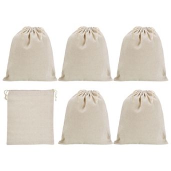10"x8" Money Sacks Bag, 6 pc Deposit Change Transit Bags, Beige