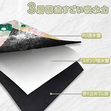 1 Pcs Drain Pad, Floral Dish Drying Mat For Kitchen For Home 15.75"x11.81"x0.14"