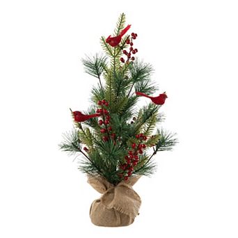 Glitzhome 20'H Christmas Cardinal Table Tree, Decorative Cardinal Table Centerpiece