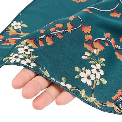Men's Floral Lightweight Satin Pocket Squares 1 Pcs For Wedding Party