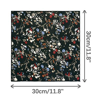 Men's Floral Lightweight Satin Pocket Squares 1 Pcs For Wedding Party