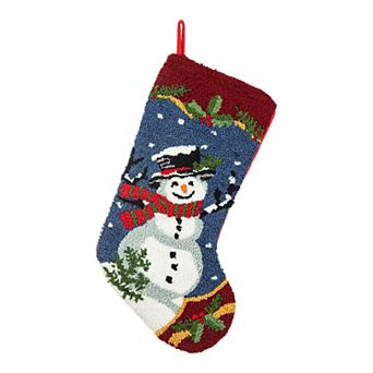 Glitzhome 19 Inch Handmade Christmas Stocking, Oversize Hooked Xmas Hanging Stocking
