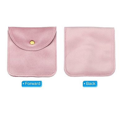 10x10cm Jewelry Pouches with Snap Button, 5 Pcs Soft Storage