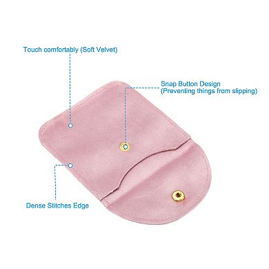 10x10cm Jewelry Pouches with Snap Button, 5 Pcs Soft Storage
