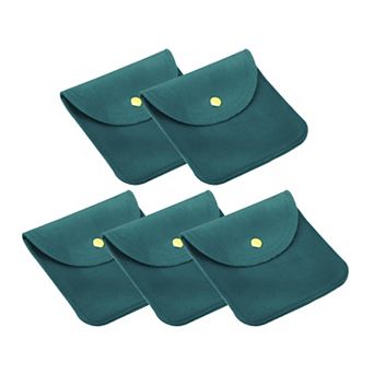 10x10cm Jewelry Pouches with Snap Button, 5 pc Soft Storage