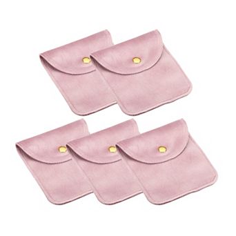 10x10cm Jewelry Pouches with Snap Button, 5 pc Soft Storage