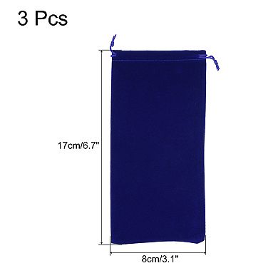 17x8cm Microfiber Pouch, 3pcs Soft Storage Drawstring Gift Bag For Glasses Wedding