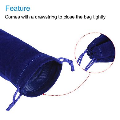 17x8cm Drawstring Gift Bags, 3Pcs Soft Flannel Cloth Storage Pouch
