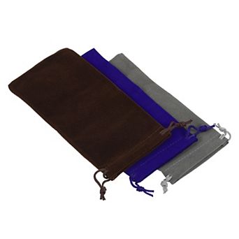 17x8cm Drawstring Gift Bags, 3 pc Soft Flannel Cloth Storage Pouch