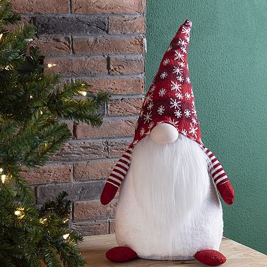 Glitzhome 25.59" H Fabric Christmas Gnome Standing Decor, Decorative Christmas Tabletop Decoration