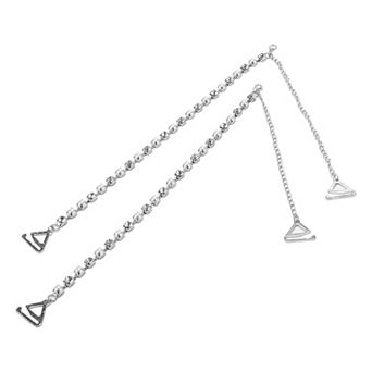 1 Pair Metal Shoulder Straps, Bra Strap, Replacement Shoulder Straps, Silver Tone