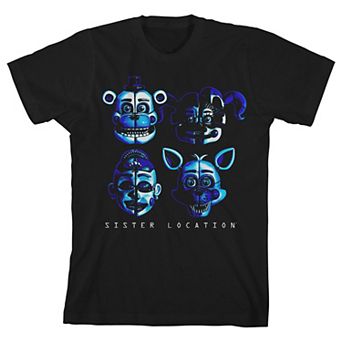 Boys 8-20 Five Nights At Freddy's Sister Location Shadow Faces Short Sleeve Graphic Tee
