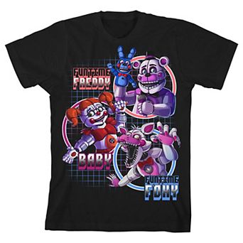 Boys 8-20 Five Nights At Freddy's Sister Location Funtime Freddy Foxy & Baby Short Sleeve Graphic Tee