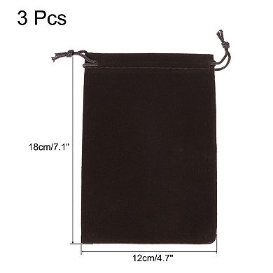 18x12cm Microfiber Pouch, 3pcs Soft Storage Drawstring Gift Bag For Glasses Wedding