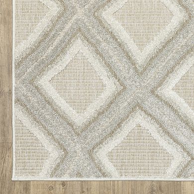 StyleHaven Tierra Textured Diamonds Mixed Pile Area Rug