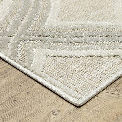 StyleHaven Tierra Textured Diamonds Mixed Pile Area Rug
