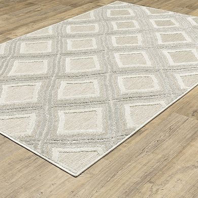 StyleHaven Tierra Textured Diamonds Mixed Pile Area Rug