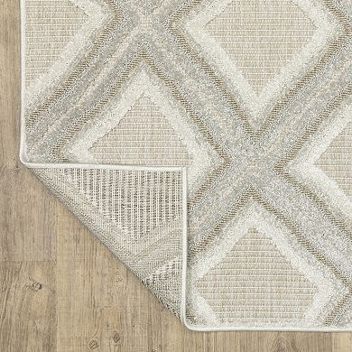 StyleHaven Tierra Textured Diamonds Mixed Pile Area Rug