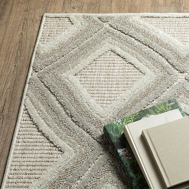 StyleHaven Tierra Textured Diamonds Mixed Pile Area Rug