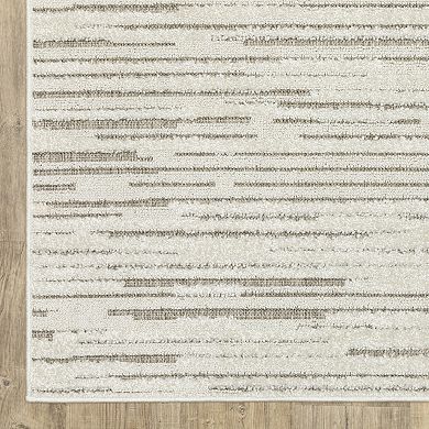 StyleHaven Tierra Distressed Lines Mixed Pile Area Rug