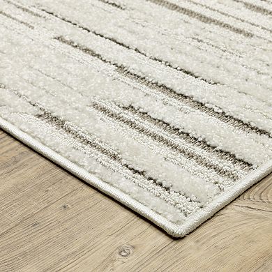 StyleHaven Tierra Distressed Lines Mixed Pile Area Rug