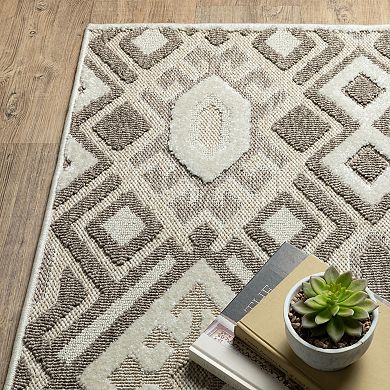 StyleHaven Tierra Tribal Diamonds Mixed Pile Area Rug