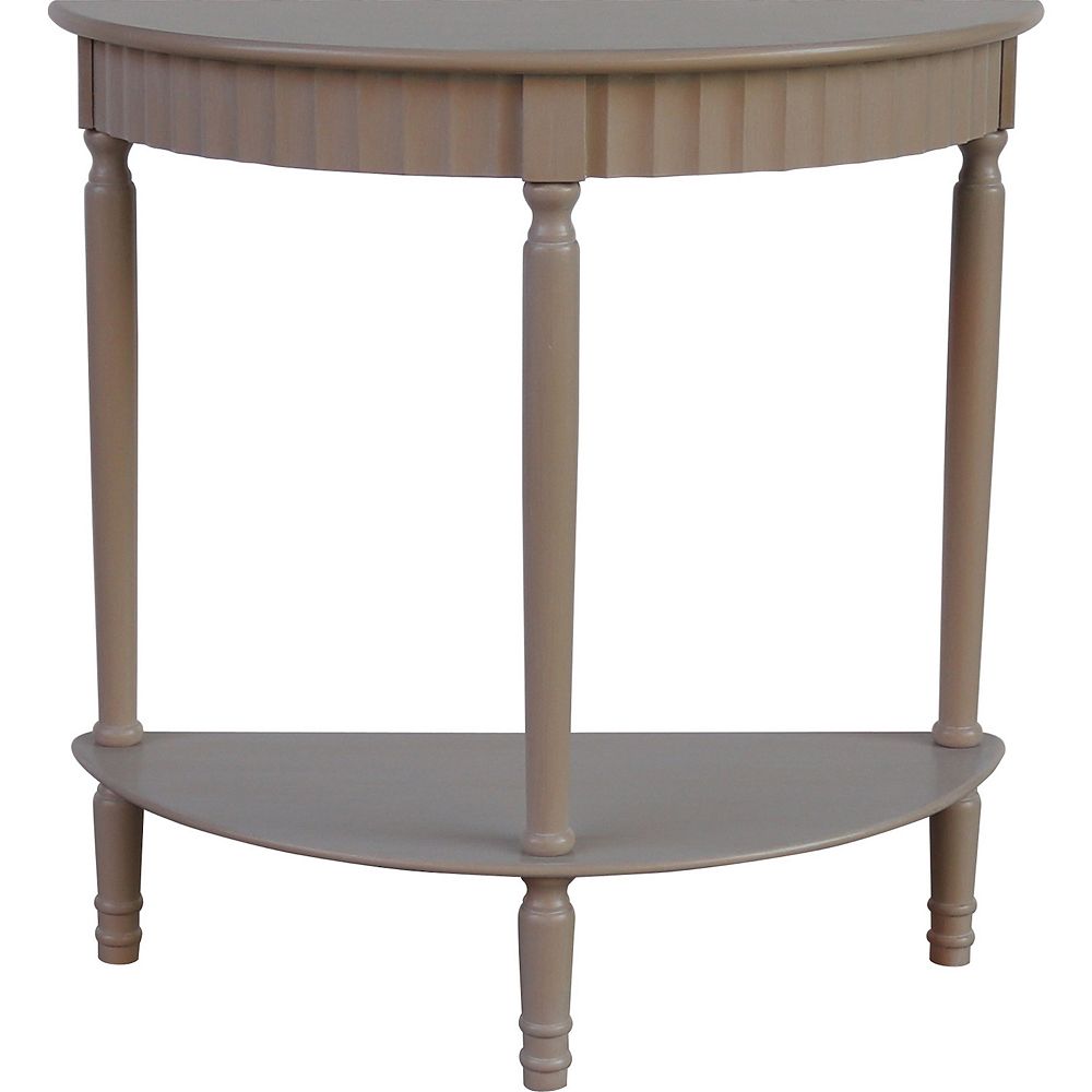 Half-Round Table with White Wood