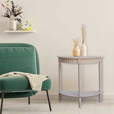 Half-Round Table with White Wood
