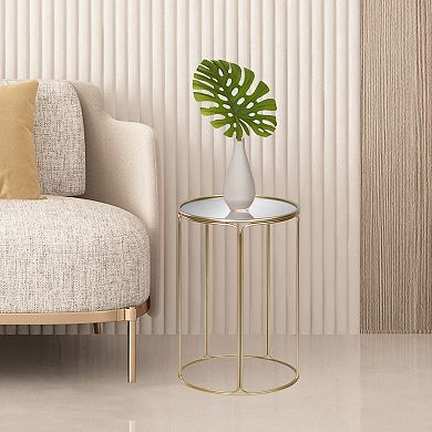 Metal Table with Tempered Glass