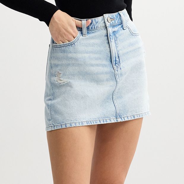 Juniors' SO® Mid-Rise Denim Mini Skirt
