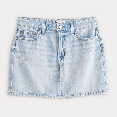 Juniors SO Mid Rise Denim Mini Skirt