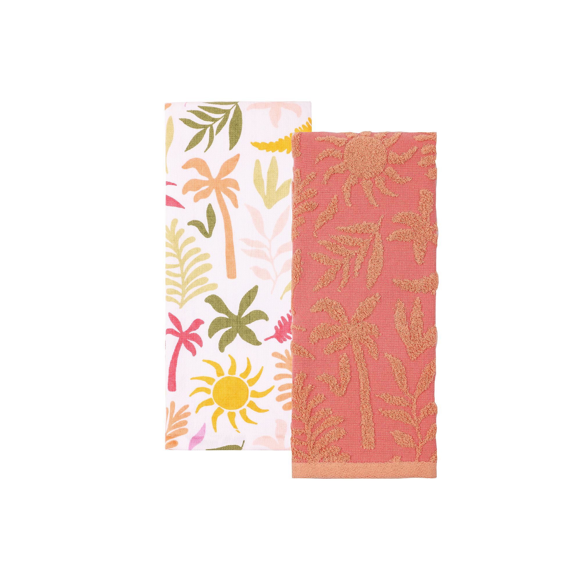 Celebrate Together™ Summer Palm 2-pack Kitchen Towel Set, Pink