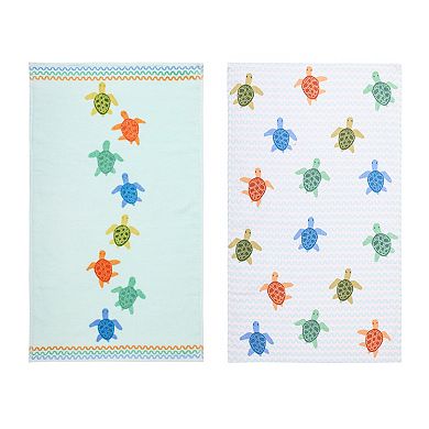 Celebrate Together Summer Sea Turtle 2-pack Kitchen Towel Set