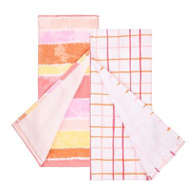 Celebrate Together Summer Warm Tie Dye Stripe 2-pack Kitchen Towel Set