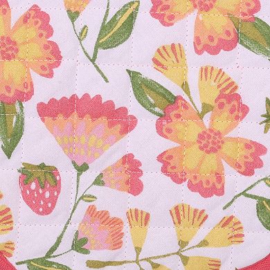 Celebrate Together Summer Floral Strawberry Quilted Placemat