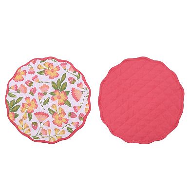 Celebrate Together Summer Floral Strawberry Quilted Placemat