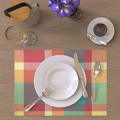 Celebrate Together Summer Multi-Color Plaid Woven Placemat