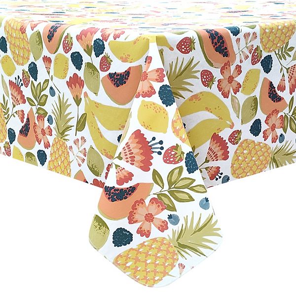 Celebrate Together™ Summer Fruit Toss Peva Tablecloth - White (70" ROUND)