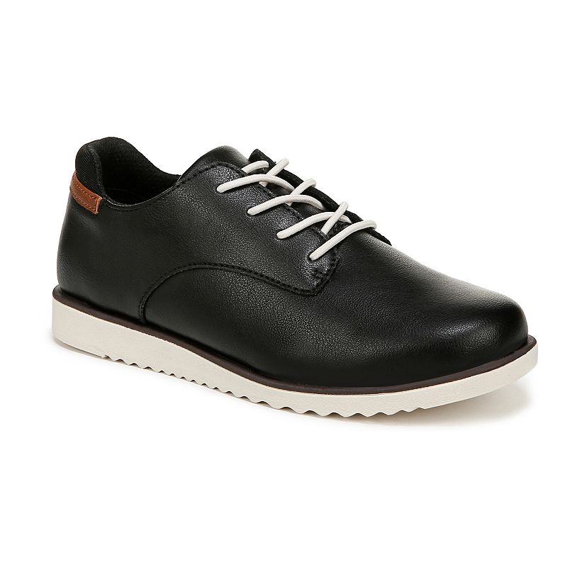 Dr. Scholl's Sync Boys' Oxford Faux Leather Shoes, Boy's, Size: 2, Black Faux Leather