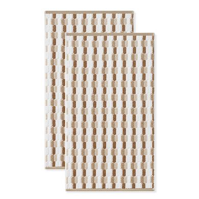 Caro Home Mosaic Bath Towel, 2-pk. Hand Towel or 2-pk. Wash Cloth
