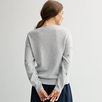 Women's Chelsea & Theodore "Life Is A Beach" Crewneck Pullover