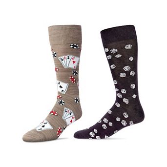 Men's 2 Pair Pack Novelty Crew Socks