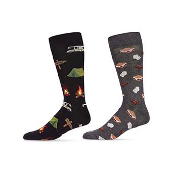 Men's 2 Pair Pack Novelty Crew Socks